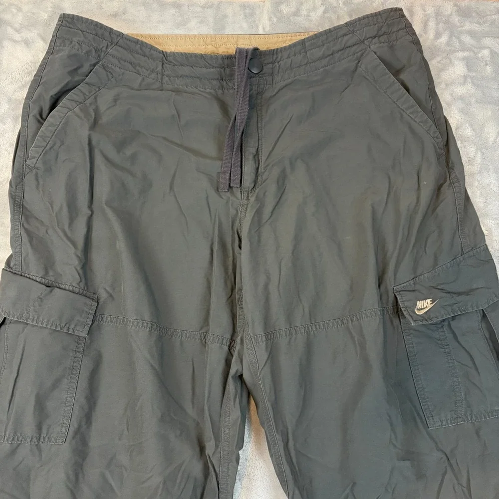 Nike Club Woven Cargo Pants Mens 2XL Loose Gray Athletic Pants Drawstring